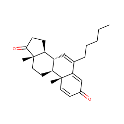 CCCCCC1=C[C@@H]2[C@H](CC[C@]3(C)C(=O)CC[C@@H]23)[C@@]2(C)C=CC(=O)C=C12 ZINC000036440576