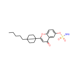 CCCCCC12CCC(c3cc(=O)c4cc(OS(N)(=O)=O)ccc4o3)(CC1)CC2 ZINC000003818814