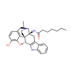 CCCCCCC(=O)N[C@@]12Cc3c([nH]c4ccccc34)[C@@H]3Oc4c(O)ccc5c4[C@@]31CCN(C)[C@H]2C5 ZINC000101148420