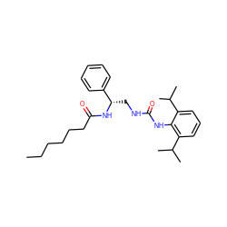 CCCCCCC(=O)N[C@@H](CNC(=O)Nc1c(C(C)C)cccc1C(C)C)c1ccccc1 ZINC000013737140