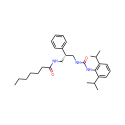 CCCCCCC(=O)NC[C@@H](CNC(=O)Nc1c(C(C)C)cccc1C(C)C)c1ccccc1 ZINC000013737143