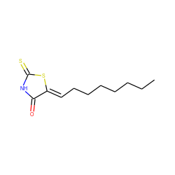 CCCCCCC/C=C1\SC(=S)NC1=O ZINC000042834577