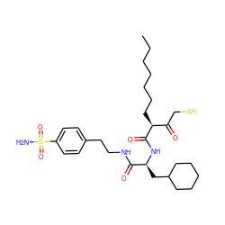 CCCCCCC[C@@H](C(=O)CS)C(=O)N[C@@H](CC1CCCCC1)C(=O)NCCc1ccc(S(N)(=O)=O)cc1 ZINC000034801648