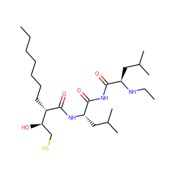 CCCCCCC[C@H](C(=O)N[C@@H](CC(C)C)C(=O)NC(=O)[C@@H](CC(C)C)NCC)[C@H](O)CS ZINC000034801644
