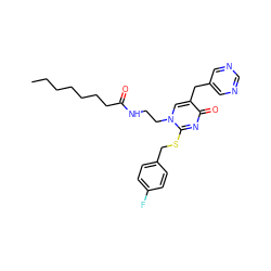 CCCCCCCC(=O)NCCn1cc(Cc2cncnc2)c(=O)nc1SCc1ccc(F)cc1 ZINC000034799695