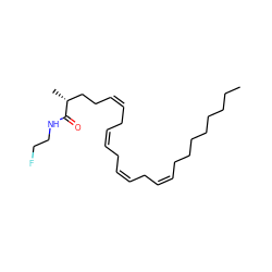 CCCCCCCC/C=C\C/C=C\C/C=C\C/C=C\CC[C@@H](C)C(=O)NCCF ZINC000036294920