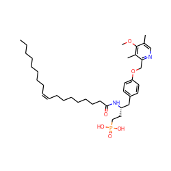 CCCCCCCC/C=C\CCCCCCCC(=O)N[C@@H](CCP(=O)(O)O)Cc1ccc(OCc2ncc(C)c(OC)c2C)cc1 ZINC000049933035