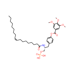 CCCCCCCC/C=C\CCCCCCCC(=O)N[C@@H](COP(=O)(O)O)Cc1ccc(OC(=O)c2cc(OC)c(OC)c(OC)c2)cc1 ZINC000049682749