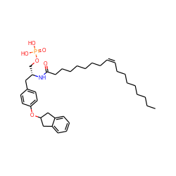 CCCCCCCC/C=C\CCCCCCCC(=O)N[C@@H](COP(=O)(O)O)Cc1ccc(OC2Cc3ccccc3C2)cc1 ZINC000036178914