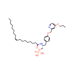 CCCCCCCC/C=C\CCCCCCCC(=O)N[C@@H](COP(=O)(O)O)Cc1ccc(OCc2cc(OCCC)ccn2)cc1 ZINC000049637545