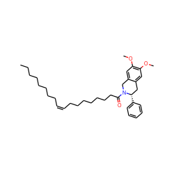 CCCCCCCC/C=C\CCCCCCCC(=O)N1Cc2cc(OC)c(OC)cc2C[C@@H]1c1ccccc1 ZINC000014262056