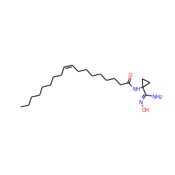 CCCCCCCC/C=C\CCCCCCCC(=O)NC1(/C(N)=N/O)CC1 ZINC000141890113