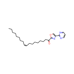 CCCCCCCC/C=C\CCCCCCCC(=O)c1nc(-c2ncccn2)co1 ZINC000034803492