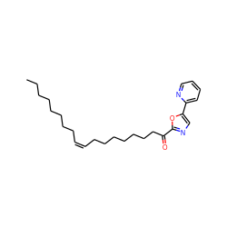 CCCCCCCC/C=C\CCCCCCCC(=O)c1ncc(-c2ccccn2)o1 ZINC000034803581