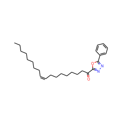 CCCCCCCC/C=C\CCCCCCCC(=O)c1nnc(-c2ccccc2)o1 ZINC000034803585