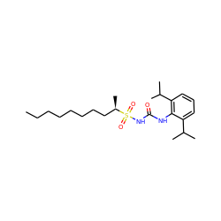 CCCCCCCC[C@@H](C)S(=O)(=O)NC(=O)Nc1c(C(C)C)cccc1C(C)C ZINC000014263826