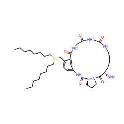 CCCCCCCC[S+](CCCCCCCC)Cc1ccc2cc1C(=O)NCC(=O)NCC(=O)NCCCC[C@H](N)C(=O)N1CCC[C@H]1C(=O)N2 ZINC000035931847