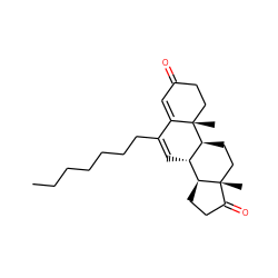 CCCCCCCC1=C[C@H]2[C@@H]3CCC(=O)[C@@]3(C)CC[C@@H]2[C@@]2(C)CCC(=O)C=C12 ZINC000137574179