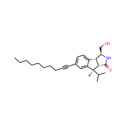 CCCCCCCCC#Cc1ccc2c(c1)[C@](C)(C(C)C)[C@H]1C(=O)N[C@H](CO)[C@@H]21 ZINC000034800334