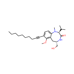 CCCCCCCCC#Cc1ccc2c(c1OC)C[C@@H](CO)NC(=O)[C@H](C(C)C)N2C ZINC000014096195