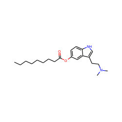 CCCCCCCCC(=O)Oc1ccc2[nH]cc(CCN(C)C)c2c1 ZINC000034801061