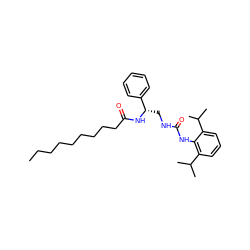 CCCCCCCCCC(=O)N[C@@H](CNC(=O)Nc1c(C(C)C)cccc1C(C)C)c1ccccc1 ZINC000036330972