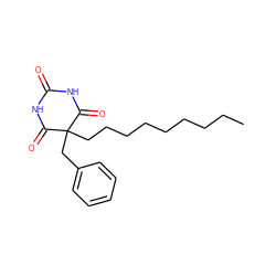 CCCCCCCCCC1(Cc2ccccc2)C(=O)NC(=O)NC1=O ZINC000095559134