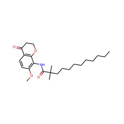 CCCCCCCCCCC(C)(C)C(=O)Nc1c(OC)ccc2c1OCCC2=O ZINC000014261837