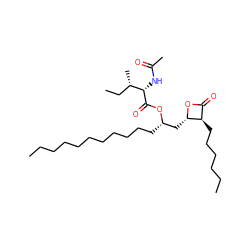 CCCCCCCCCCC[C@@H](C[C@@H]1OC(=O)[C@H]1CCCCCC)OC(=O)[C@@H](NC(C)=O)[C@@H](C)CC ZINC000049872284