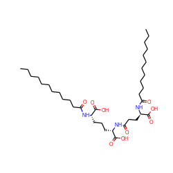 CCCCCCCCCCCC(=O)N[C@@H](CCC[C@H](NC(=O)CC[C@@H](NC(=O)CCCCCCCCCCC)C(=O)O)C(=O)O)C(=O)O ZINC000072127055
