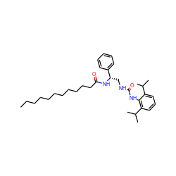 CCCCCCCCCCCC(=O)N[C@@H](CNC(=O)Nc1c(C(C)C)cccc1C(C)C)c1ccccc1 ZINC000036330968