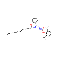 CCCCCCCCCCCC(=O)N[C@@H](CNC(=O)Oc1c(C(C)C)cccc1C(C)C)c1ccccc1 ZINC000014255626