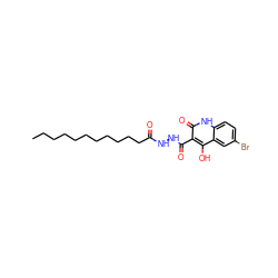 CCCCCCCCCCCC(=O)NNC(=O)c1c(O)c2cc(Br)ccc2[nH]c1=O ZINC000205281720