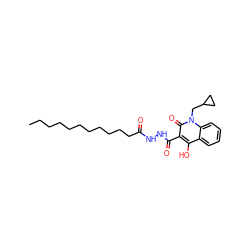 CCCCCCCCCCCC(=O)NNC(=O)c1c(O)c2ccccc2n(CC2CC2)c1=O ZINC000205281682