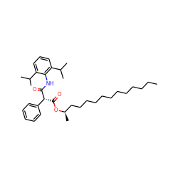 CCCCCCCCCCCC[C@@H](C)OC(=O)[C@@H](C(=O)Nc1c(C(C)C)cccc1C(C)C)c1ccccc1 ZINC000014286942