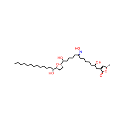 CCCCCCCCCCCC[C@H](O)[C@@H]1CC[C@@H]([C@@H](O)CCCC/C(CCCCC[C@@H](O)CC2=C[C@H](C)OC2=O)=N\O)O1 ZINC000036242681