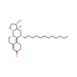 CCCCCCCCCCCC[C@H]1C[C@]2(C)[C@@H](O)CC[C@H]2[C@H]2CCC3=CC(=O)CCC3=C12 ZINC000034799890