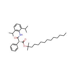 CCCCCCCCCCCCC(C)(C)OC(=O)[C@@H](C(=O)Nc1c(C(C)C)cccc1C(C)C)c1ccccc1 ZINC000014286970