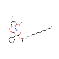 CCCCCCCCCCCCC(C)(C)OC(=O)[C@@H](C(=O)Nc1c(OC)cc(OC)cc1OC)c1ccccc1 ZINC000014287005