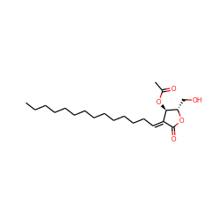 CCCCCCCCCCCCC/C=C1/C(=O)O[C@@H](CO)[C@@H]1OC(C)=O ZINC000034800294