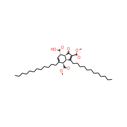 CCCCCCCCCCCCC1=C[C@H](C(=O)O)[C@H]2C(=O)C(C(=O)OC)=C(CCCCCCCCCCCC)[C@H]2[C@H]1C(=O)OC ZINC000036350275