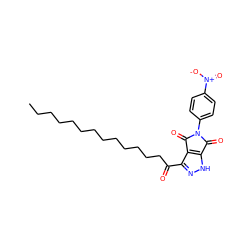 CCCCCCCCCCCCCC(=O)c1n[nH]c2c1C(=O)N(c1ccc([N+](=O)[O-])cc1)C2=O ZINC000049783833