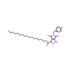 CCCCCCCCCCCCCCCCCC(=O)c1n[nH]c2c1C(=O)N(Cc1ccc(F)cc1)C2=O ZINC000049785703