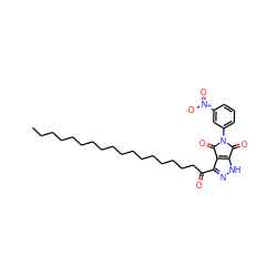 CCCCCCCCCCCCCCCCCC(=O)c1n[nH]c2c1C(=O)N(c1cccc([N+](=O)[O-])c1)C2=O ZINC000049793216