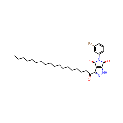 CCCCCCCCCCCCCCCCCC(=O)c1n[nH]c2c1C(=O)N(c1cccc(Br)c1)C2=O ZINC000049783646