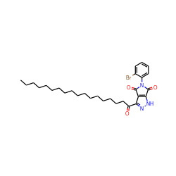 CCCCCCCCCCCCCCCCCC(=O)c1n[nH]c2c1C(=O)N(c1ccccc1Br)C2=O ZINC000049784176