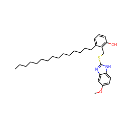 CCCCCCCCCCCCCCCc1cccc(O)c1CSc1nc2cc(OC)ccc2[nH]1 ZINC000036126968