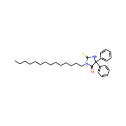 CCCCCCCCCCCCCCN1C(=O)C(c2ccccc2)(c2ccccc2)NC1=S ZINC000044053096