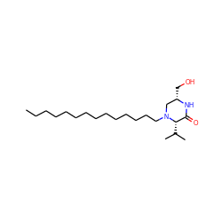 CCCCCCCCCCCCCCN1C[C@H](CO)NC(=O)[C@@H]1C(C)C ZINC000034800543