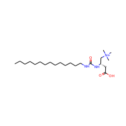 CCCCCCCCCCCCCCNC(=O)N[C@@H](CC(=O)O)C[N+](C)(C)C ZINC000036338603